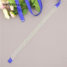Load image into Gallery viewer, TOPQUEEN S216 Women's Rhinestones Handmade Belt Wedding Belt Accessories Marriage Bridal Sashes wedding bridal sashs Any Size