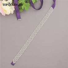 Load image into Gallery viewer, TOPQUEEN S216 Women's Rhinestones Handmade Belt Wedding Belt Accessories Marriage Bridal Sashes wedding bridal sashs Any Size