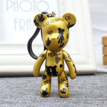 Load image into Gallery viewer, Handmade DIY Craft Rhinestone Bomgom Tassels Cartoon Popobe Gloomy Bear Keychain Cute Bag Charm Holder Cartoon Resin Key Chain