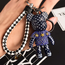 Load image into Gallery viewer, Handmade DIY Craft Rhinestone Bomgom Tassels Cartoon Popobe Gloomy Bear Keychain Cute Bag Charm Holder Cartoon Resin Key Chain