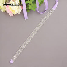 Load image into Gallery viewer, TOPQUEEN S216 Women&#39;s Rhinestones Handmade Belt Wedding  Belt Accessories Marriage Bridal Sashes wedding bridal sashs Any Size
