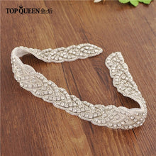 Load image into Gallery viewer, TOPQUEEN S216 Women&#39;s Rhinestones Handmade Belt Wedding  Belt Accessories Marriage Bridal Sashes wedding bridal sashs Any Size

