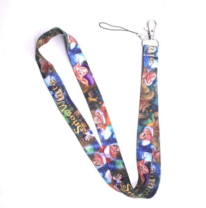 1 pcs cartoon  mickey minnie princess stitch Donald Duck Daisy Lanyard Key Lanyard Cosplay Badge ID Cards Holders Neck