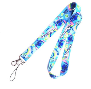 1 pcs cartoon  mickey minnie princess stitch Donald Duck Daisy Lanyard Key Lanyard Cosplay Badge ID Cards Holders Neck