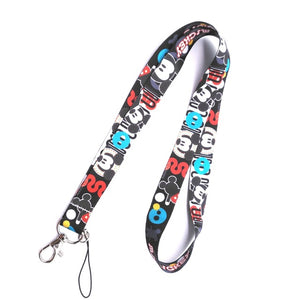 1 pcs cartoon  mickey minnie princess stitch Donald Duck Daisy Lanyard Key Lanyard Cosplay Badge ID Cards Holders Neck