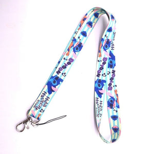 1 pcs cartoon  mickey minnie princess stitch Donald Duck Daisy Lanyard Key Lanyard Cosplay Badge ID Cards Holders Neck