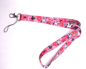 1 pcs cartoon  mickey minnie princess stitch Donald Duck Daisy Lanyard Key Lanyard Cosplay Badge ID Cards Holders Neck