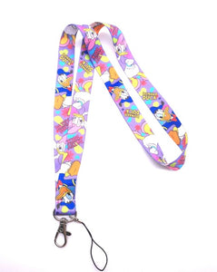 1 pcs cartoon  mickey minnie princess stitch Donald Duck Daisy Lanyard Key Lanyard Cosplay Badge ID Cards Holders Neck