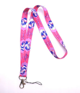 1 pcs cartoon  mickey minnie princess stitch Donald Duck Daisy Lanyard Key Lanyard Cosplay Badge ID Cards Holders Neck