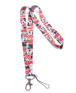 1 pcs cartoon  mickey minnie princess stitch Donald Duck Daisy Lanyard Key Lanyard Cosplay Badge ID Cards Holders Neck