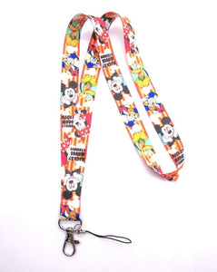 1 pcs cartoon  mickey minnie princess stitch Donald Duck Daisy Lanyard Key Lanyard Cosplay Badge ID Cards Holders Neck