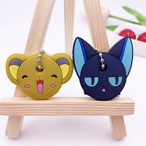 2Pcs/set Cute Cartoon Silicone Protective key Case Cover For key Control Dust Cover Holder Organizer Home Accessories Supplies