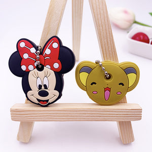 2Pcs/set Cute Cartoon Silicone Protective key Case Cover For key Control Dust Cover Holder Organizer Home Accessories Supplies