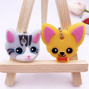 2Pcs/set Cute Cartoon Silicone Protective key Case Cover For key Control Dust Cover Holder Organizer Home Accessories Supplies