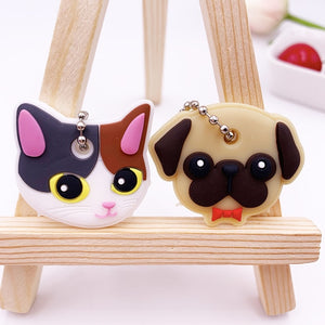 2Pcs/set Cute Cartoon Silicone Protective key Case Cover For key Control Dust Cover Holder Organizer Home Accessories Supplies