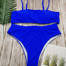 Load image into Gallery viewer, Sexy High Waist Bikini Set Swimsuit Popular Swimming Suit Biquini Two Pieces Solid High Quality Swimwear Women Fashion Beachwear
